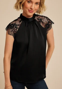 Maurices Shirts & Blouses-Lace Short Sleeve Blouse