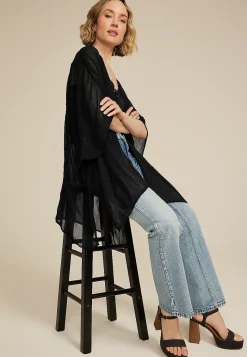 Maurices Sweaters Cardigans & Kimonos-Sheer Crinkle Kimono