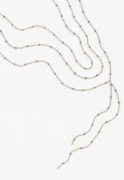 Maurices Necklaces-Blue Beaded Triple Layered Y Necklace