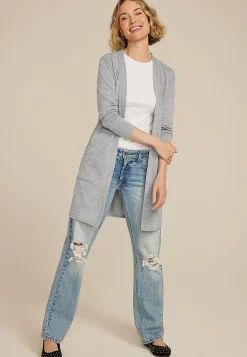 Maurices Sweaters Cardigans & Kimonos-Bow Back Open Front Duster Cardigan