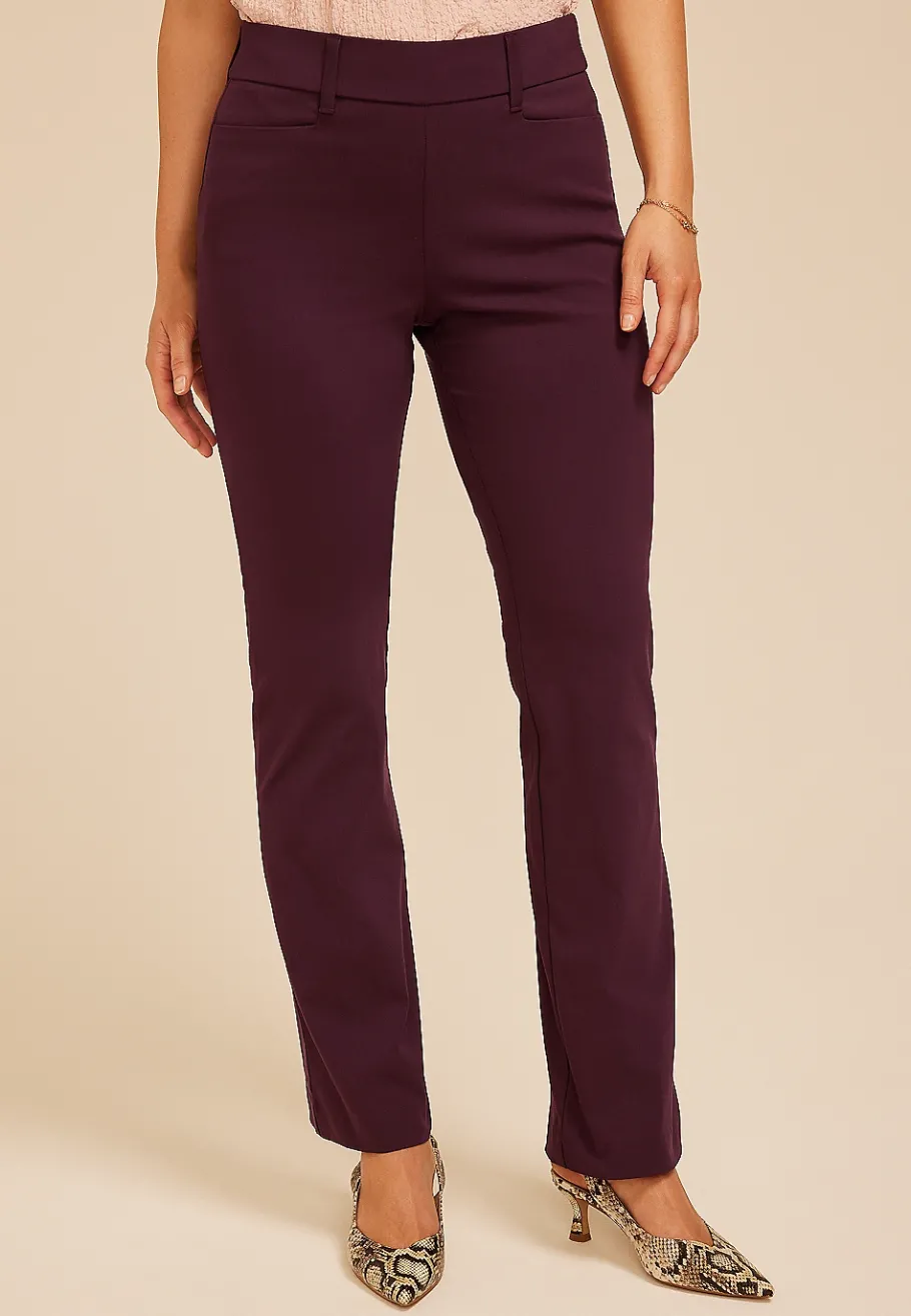 Maurices Pants-Burgundy Bengaline Mid Rise Bootcut Pant