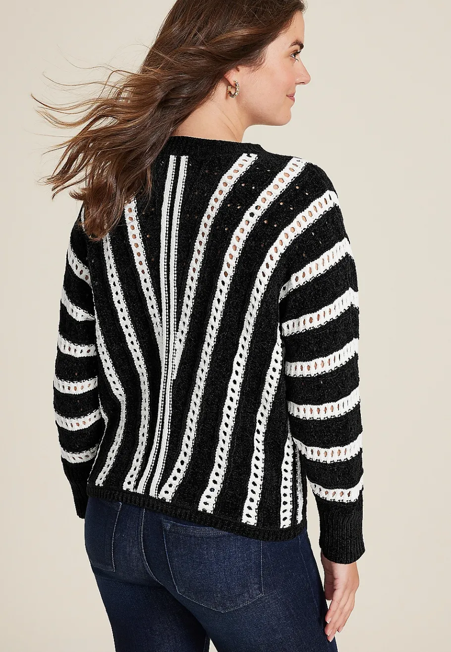 Maurices Sweaters Cardigans & Kimonos-Chevron Stripe Dolman Sweater