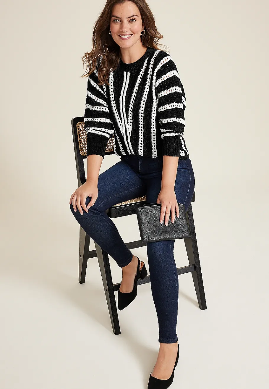 Maurices Sweaters Cardigans & Kimonos-Chevron Stripe Dolman Sweater