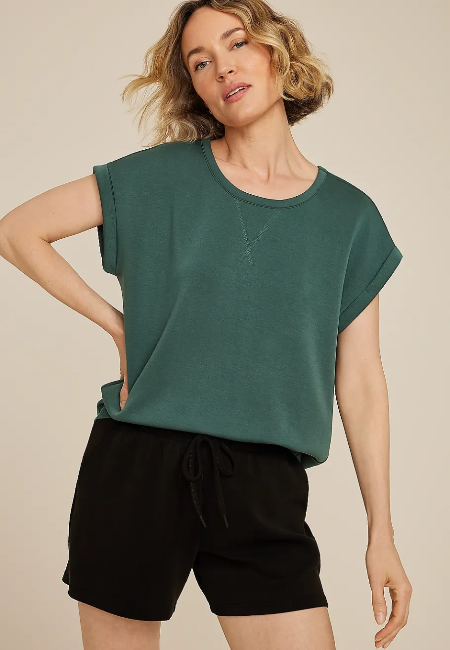 Maurices Tees-Cloud Scuba Knit Crew Neck Tee