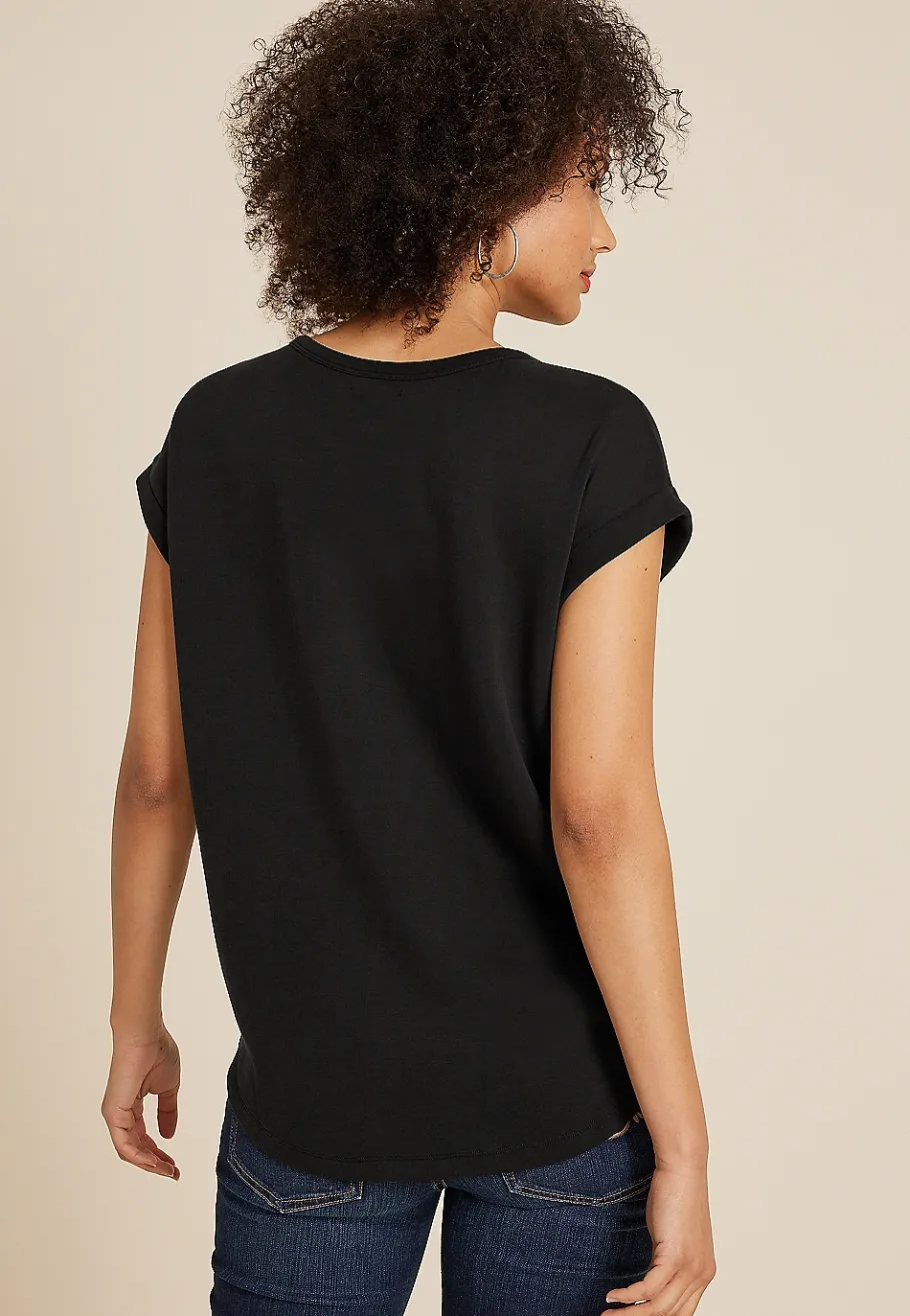 Maurices Tees-Cloud Scuba Knit Crew Neck Tee
