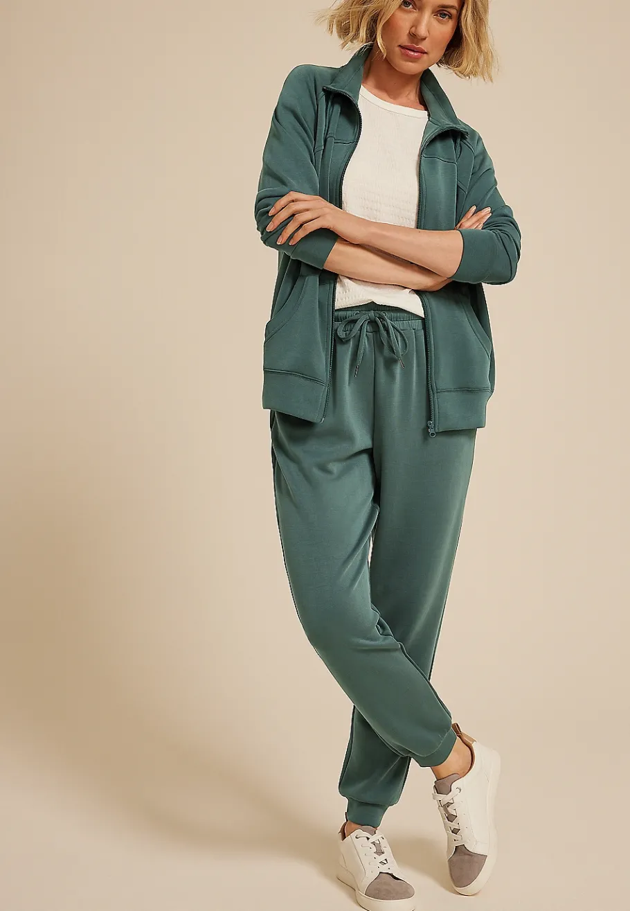 Maurices Sweatshirts-Cloud Scuba Knit Full Zip Sweatshirt