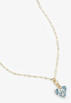 Maurices Necklaces|Matching Sets-Colorful Floral Ceramic Heart Pendant Necklace