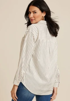 Maurices Plaid & Button Down Shirts-Corduroy Button Down Boyfriend Shirt