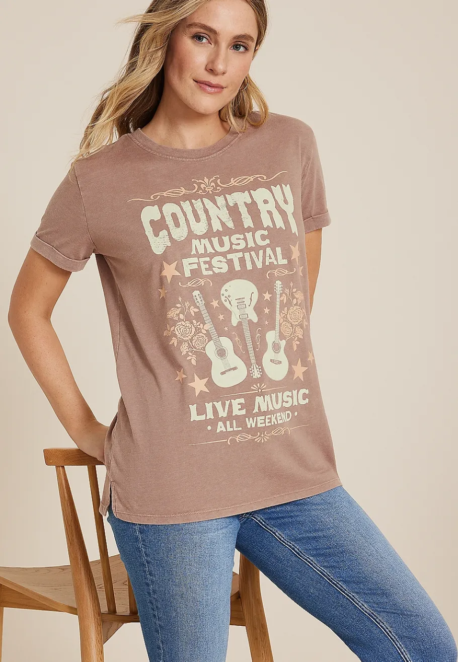 Maurices Tees|Graphics-Country Music Festival Oversized Fit Graphic Tee