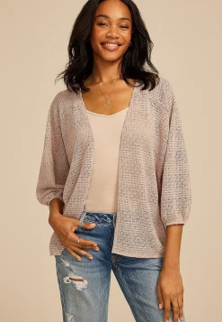 Maurices Sweaters Cardigans & Kimonos-Crochet Blouson Sleeve Kimono