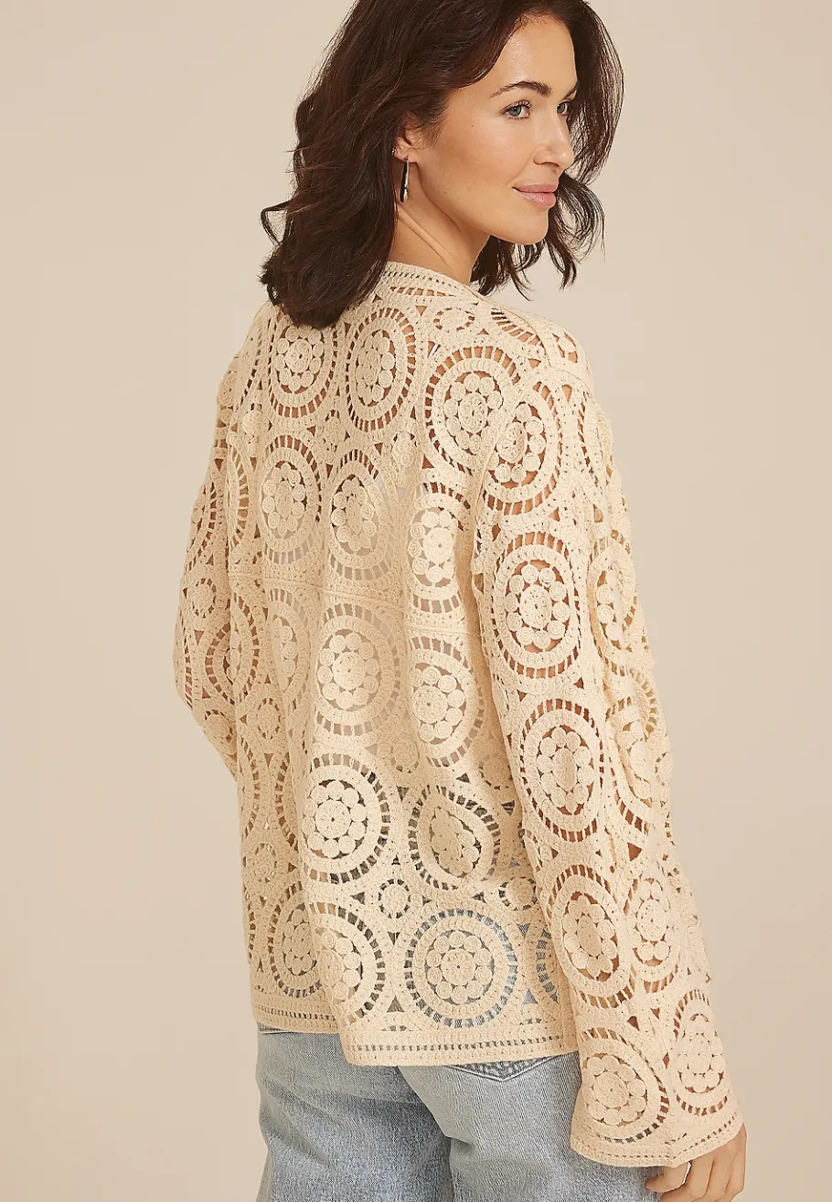 Maurices Jackets-Crochet Cardigan
