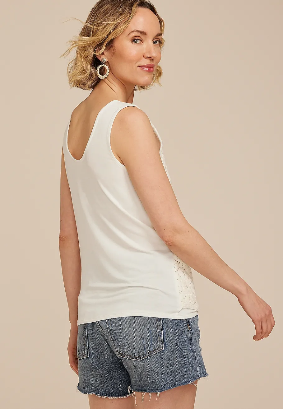 Maurices Tanks & Camis-Crochet Front Tank Top