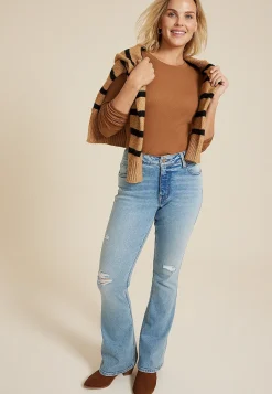 Maurices Flare & Wide Leg Jeans|Repreve® Jeans-Curvy High Rise Ripped Flare Jean