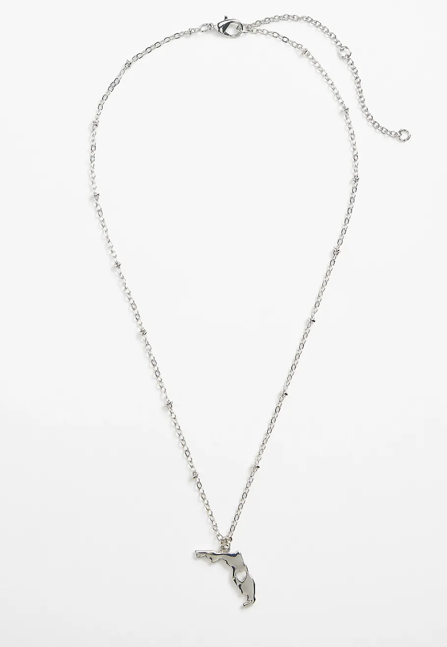 Maurices Necklaces-Dainty Silver State Necklace