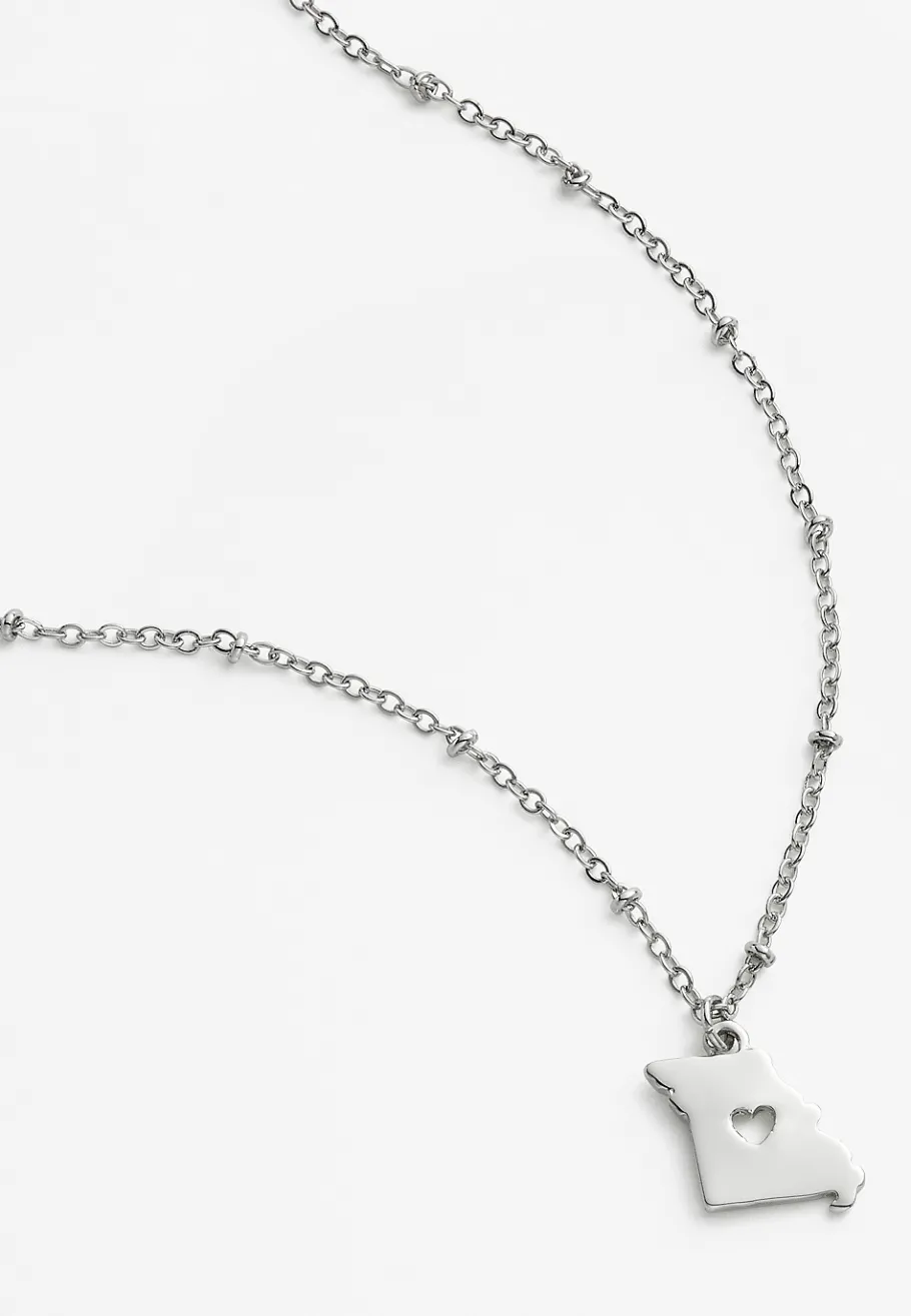Maurices Necklaces-Dainty Silver State Necklace