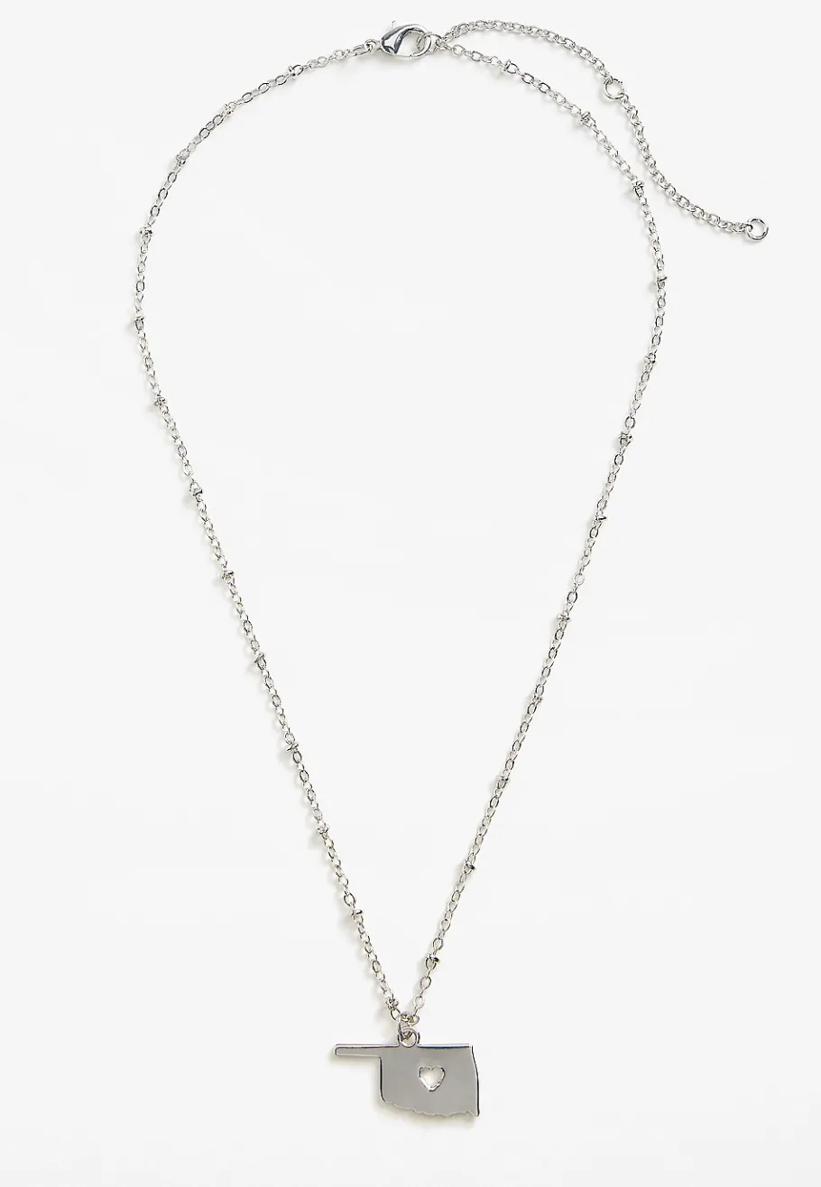 Maurices Necklaces-Dainty Silver State Necklace