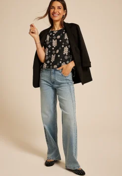 Maurices Shirts & Blouses-Delton Geo Print Zipper Back Blouse