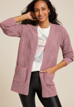 Maurices Sweaters Cardigans & Kimonos-Diamond Stitch Pocket Cardigan