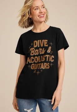 Maurices Tees|Graphics-Dive Bars Acoustic Guitar Classic Fit Graphic Tee