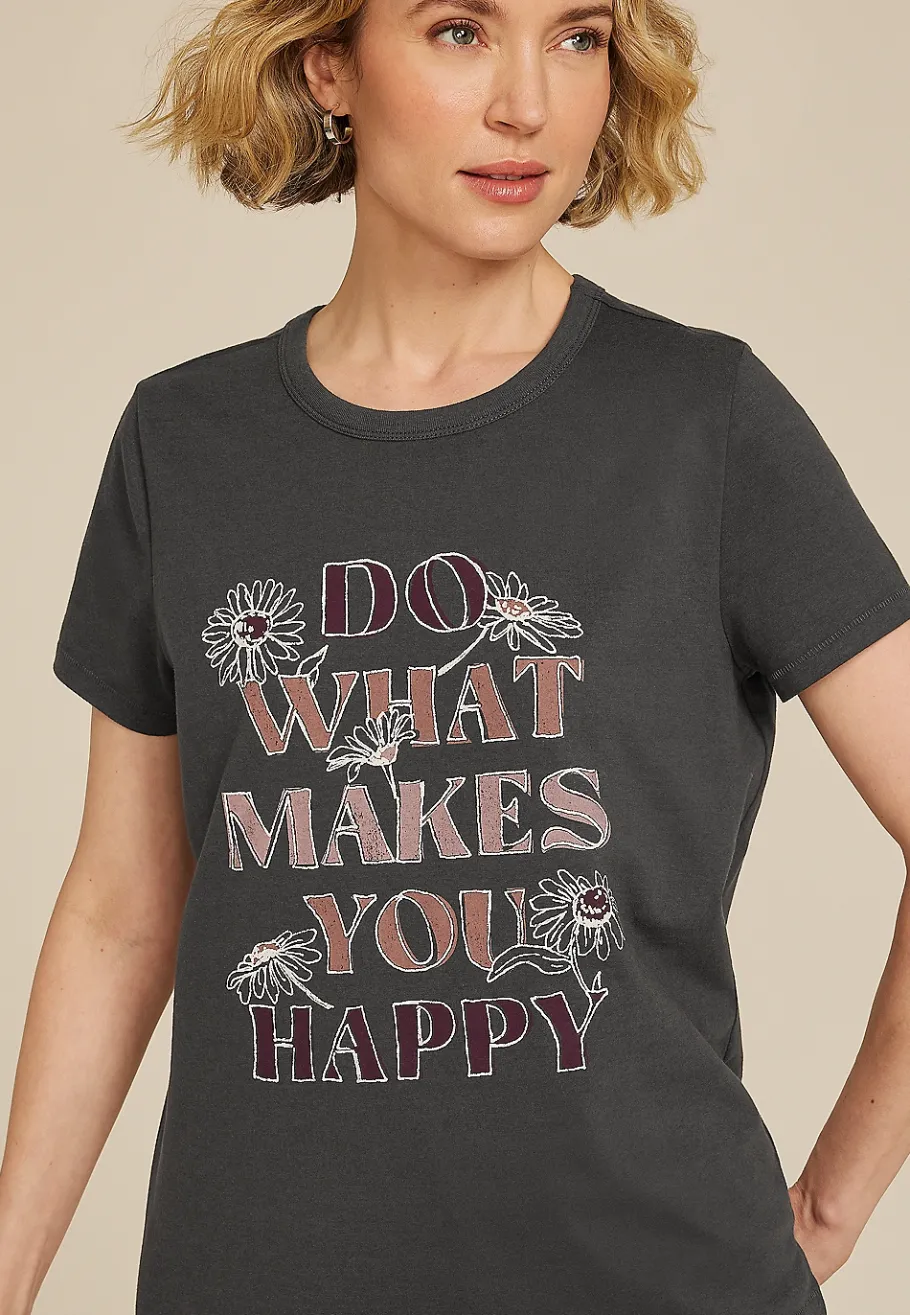 Maurices Tees|Graphics-Do What Makes You Happy Classic Fit Graphic Tee