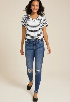 Maurices Jeggings & Skinny Jeans|Jeggings & Skinny Jeans-edgely™ Dark High Rise Ripped Cheeky Super Skinny Jean