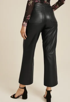 Maurices Pants-edgely™ Faux Leather High Rise Patch Pocket Wide Leg Pant