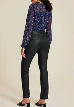 Maurices Straight Jeans|Straight Jeans-edgely™ High Rise Coated Slim Straight Jean
