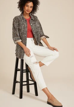 Maurices Straight Jeans|Ankle Jeans-edgely™ High Rise Raw Hem Relaxed Straight Ankle Jean