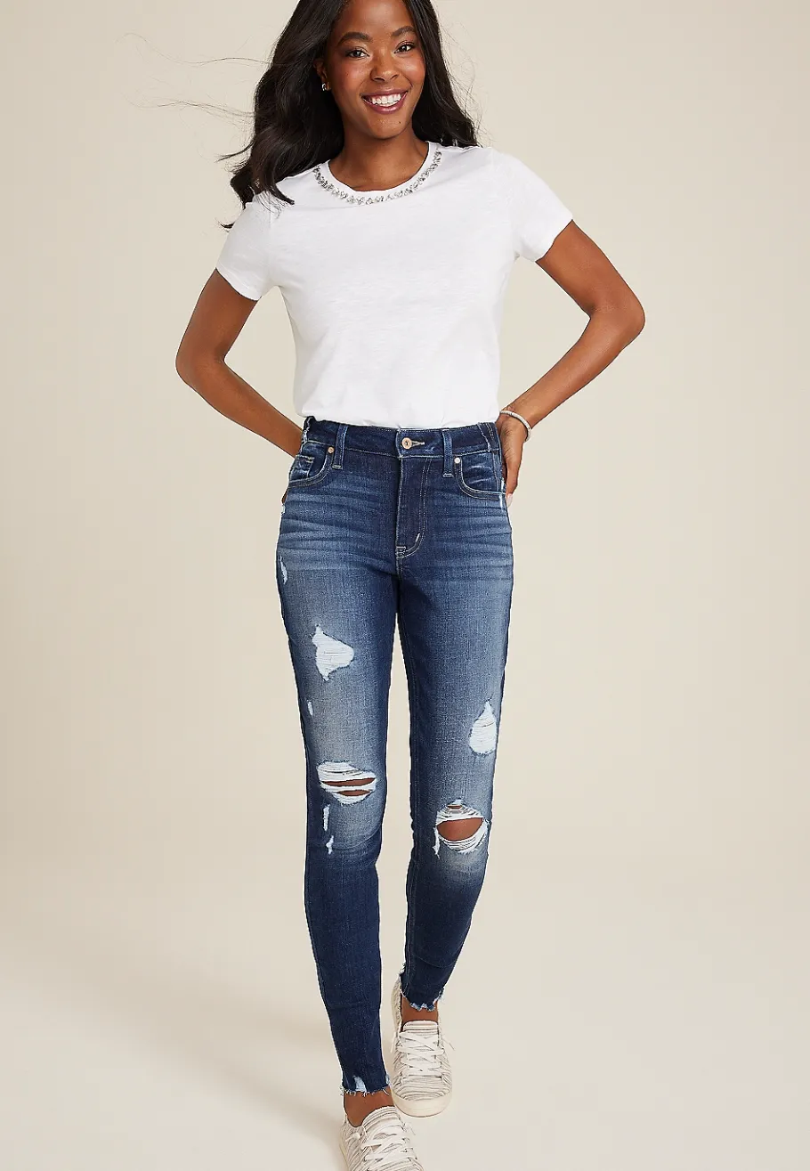 Maurices Jeggings & Skinny Jeans|Jeggings & Skinny Jeans-edgely™ High Rise Ripped Super Skinny Jean