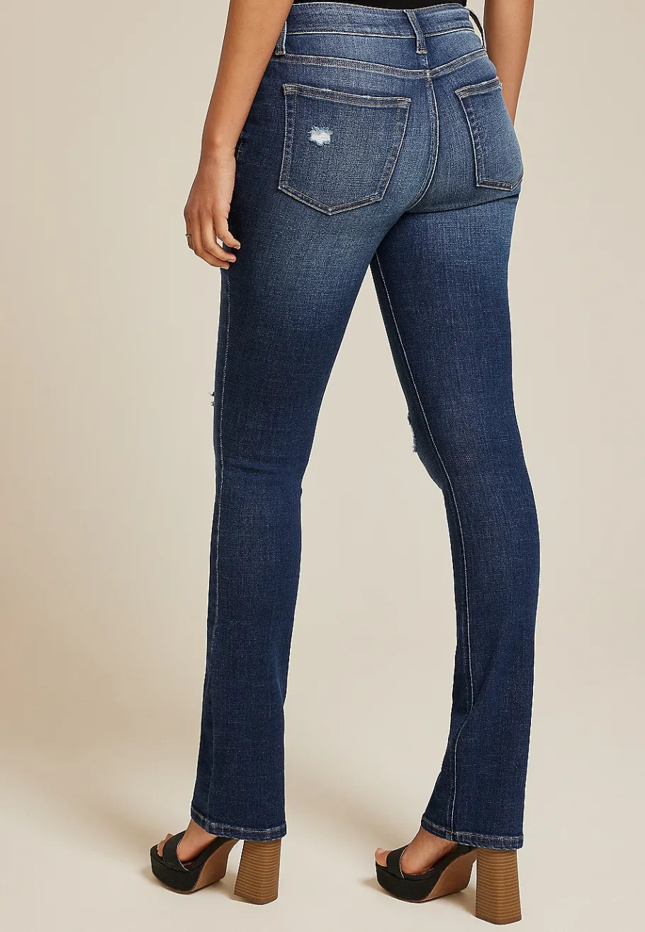 Maurices Bootcut Jeans|Bootcut Jeans-edgely™ Mid Rise Ripped Slim Boot Jean