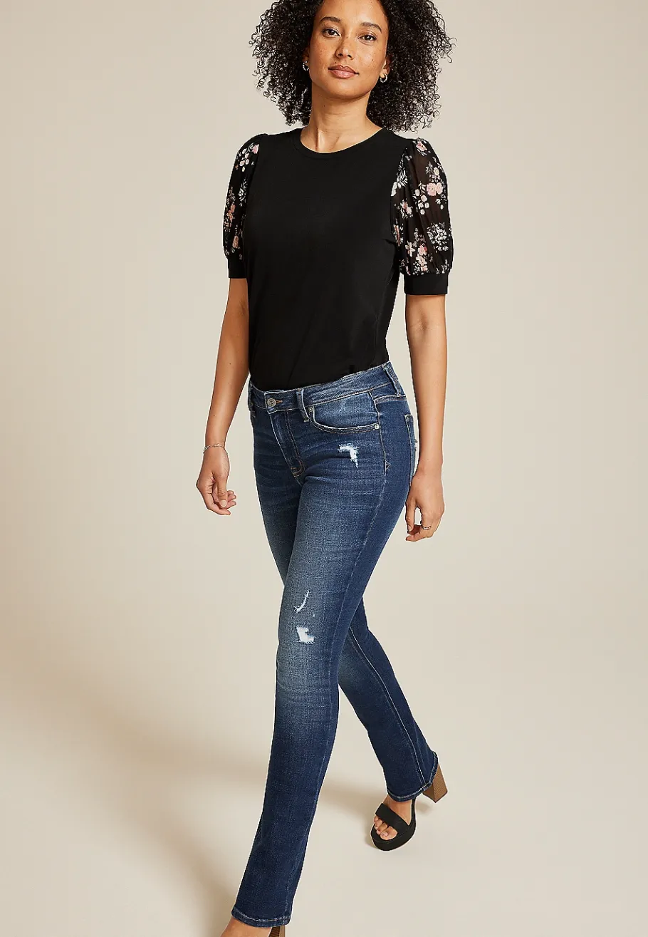 Maurices Bootcut Jeans|Bootcut Jeans-edgely™ Mid Rise Ripped Slim Boot Jean