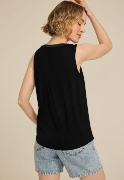 Maurices Tanks & Camis-Embellished Satin Trim V Neck Tank Top