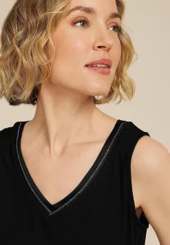 Maurices Tanks & Camis-Embellished Satin Trim V Neck Tank Top