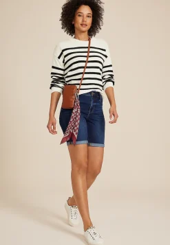 Maurices Jean Shorts|Jean Shorts-Everflex™ High Rise Rolled Hem 8in Bermuda Shorts