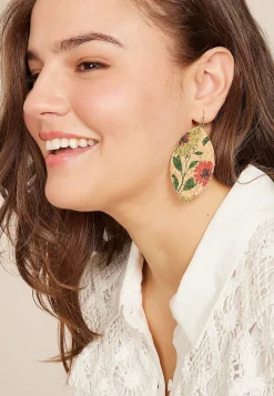 Maurices Earrings-Floral Cork Drop Earrings