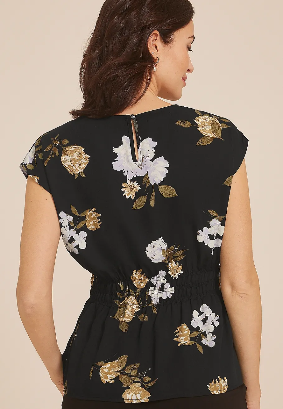 Maurices Shirts & Blouses-Floral Dolman Sleeve Peplum Blouse