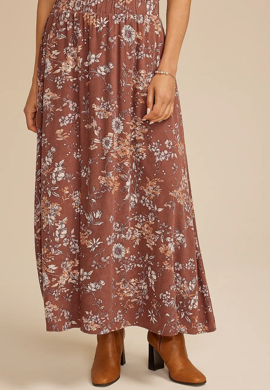 Maurices Skirts-Floral High Rise Maxi Skirt