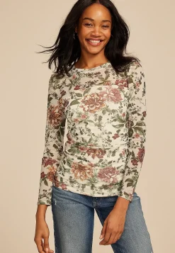 Maurices Tees|Shirts & Blouses-Floral Mesh Blouse