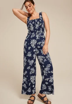 Maurices Wedding Guest & Cocktail Dresses-Floral Smocked Jumpsuit