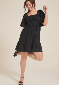 Maurices Wedding Guest & Cocktail Dresses-Flutter Sleeve Babydoll Dress