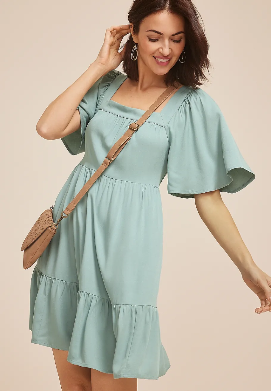 Maurices Wedding Guest & Cocktail Dresses-Flutter Sleeve Babydoll Dress