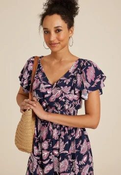 Maurices Wedding Guest & Cocktail Dresses-Flutter Smocked Midi Dress