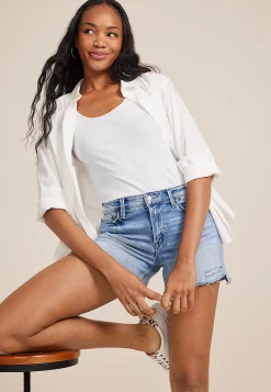 Maurices Jean Shorts|Jean Shorts-Flying Monkey™ High Rise Frayed Hem 4in Short