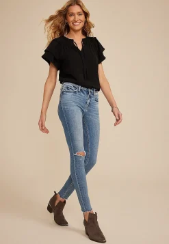 Maurices Jeggings & Skinny Jeans|Jeggings & Skinny Jeans-Flying Monkey™ Mid Rise Open Ripped Skinny Ankle Jean