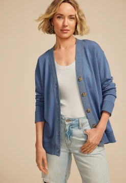 Maurices Sweaters Cardigans & Kimonos-French Terry Button Front Cardigan