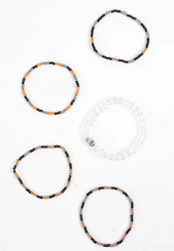 Maurices Bracelets & Anklets-Game Day Black And Orange Stretch Bracelet Set