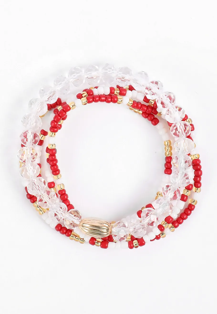 Maurices Bracelets & Anklets-Game Day Maroon And White Stretch Bracelet Set