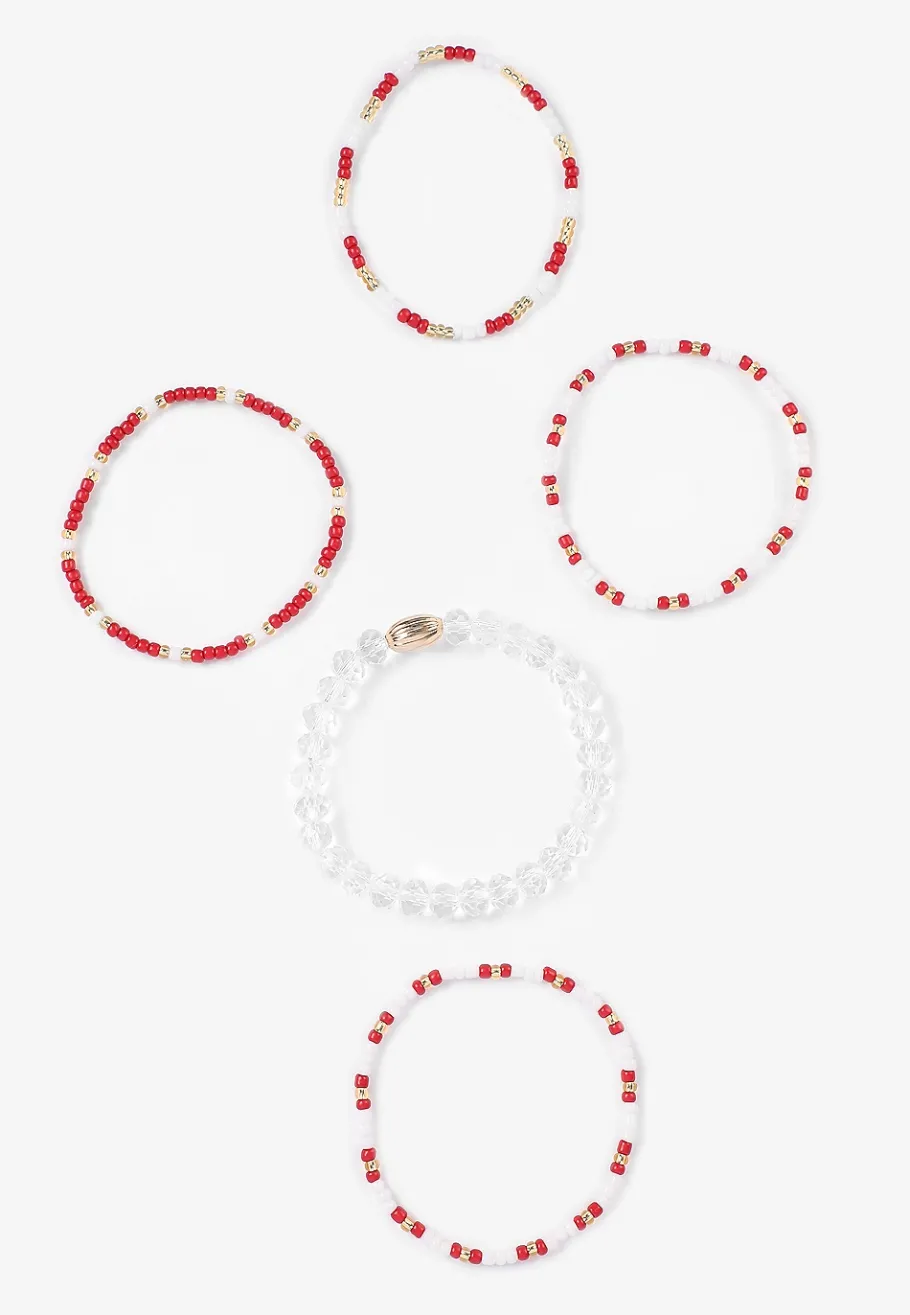 Maurices Bracelets & Anklets-Game Day Maroon And White Stretch Bracelet Set
