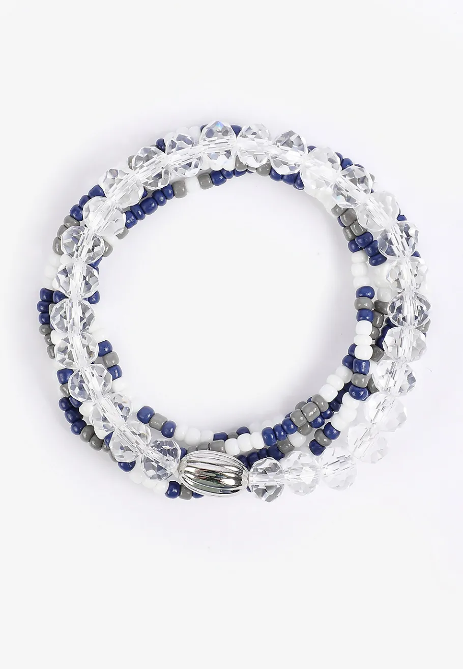Maurices Bracelets & Anklets-Game Day Navy Blue And White Stretch Bracelet Set