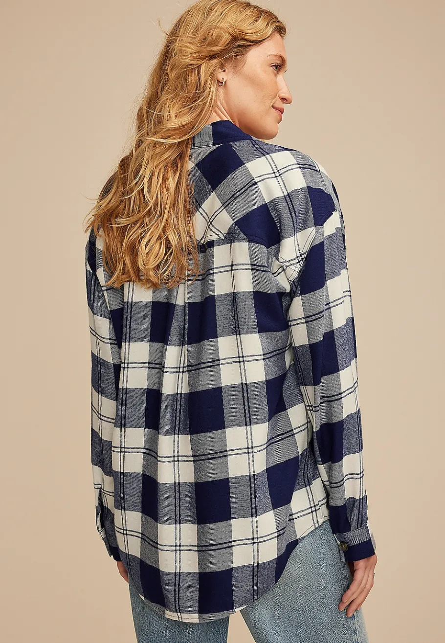 Maurices Plaid & Button Down Shirts-Game Day Plaid Button Down Shirt